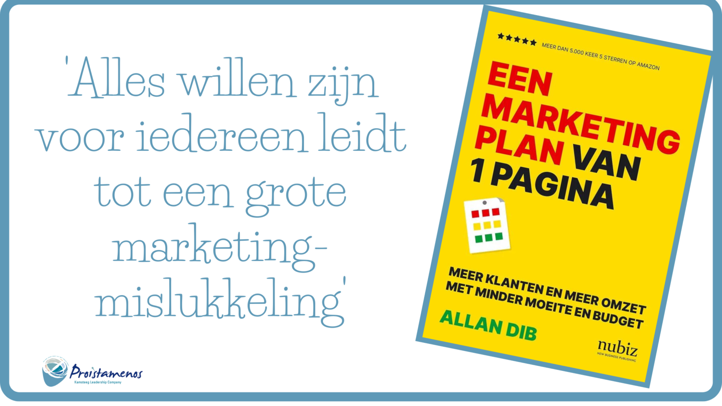 EEN MARKETINGPLAN VAN 1 PAGINA